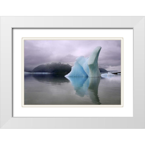 Alaska, Alsek River Valley Iceberg on Alsek Lake White Modern Wood Framed Art Print with Double Matting by Paulson, Don