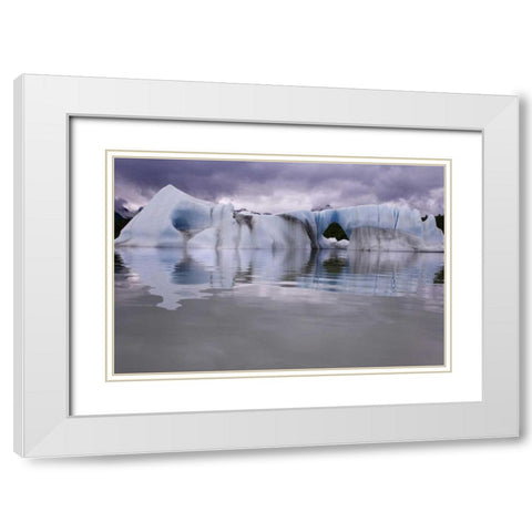 Alaska, Alsek River Valley Iceberg on Alsek Lake White Modern Wood Framed Art Print with Double Matting by Paulson, Don