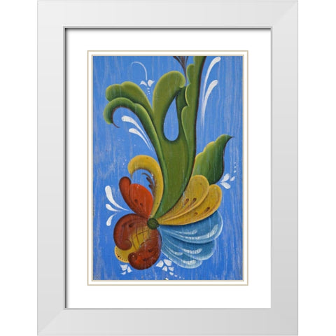 AK, Petersburg Norwegian rosemaling painting White Modern Wood Framed Art Print with Double Matting by Paulson, Don
