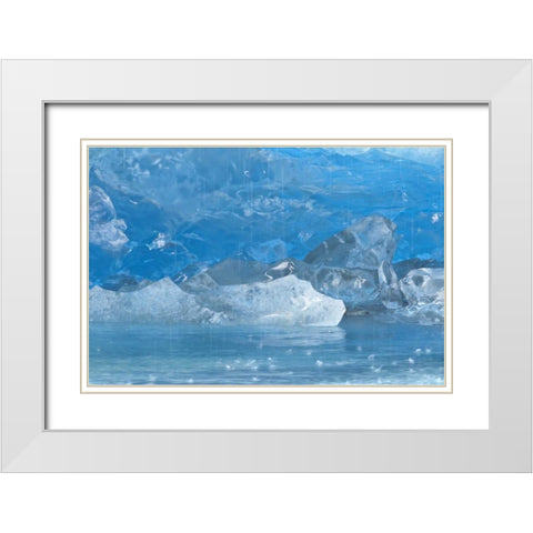 Alaska, Glacier Bay Melting blue on Reid Glacier White Modern Wood Framed Art Print with Double Matting by Paulson, Don
