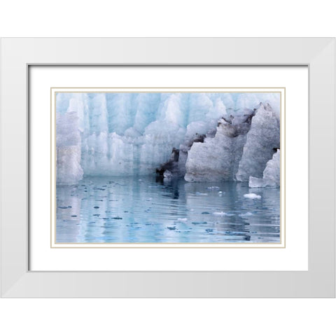 Alaska, Glacier Bay NP Margerie Glacier White Modern Wood Framed Art Print with Double Matting by Paulson, Don