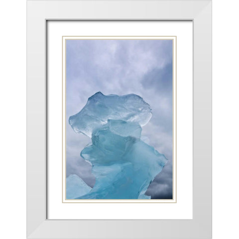 AK, Glacier Bay NP Ice formation and clouds White Modern Wood Framed Art Print with Double Matting by Paulson, Don
