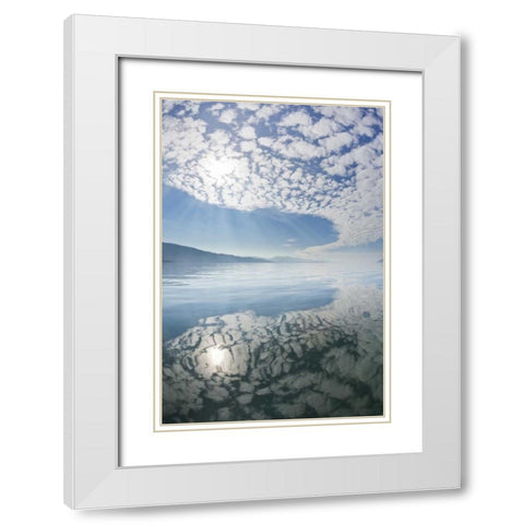 Alaska, Freshwater Bay Clouds reflected in water White Modern Wood Framed Art Print with Double Matting by Paulson, Don
