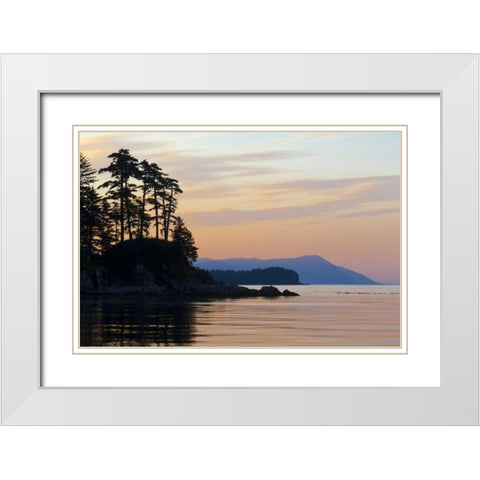 Alaska, Tenakee Springs Sunset on Basket Bay White Modern Wood Framed Art Print with Double Matting by Paulson, Don