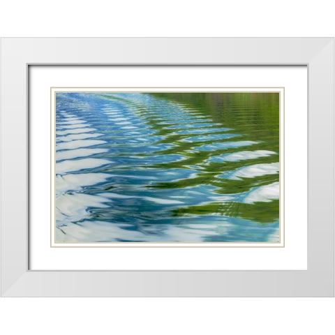 AK, Glacier Bay NP Boat wake in Dundas Bay White Modern Wood Framed Art Print with Double Matting by Paulson, Don