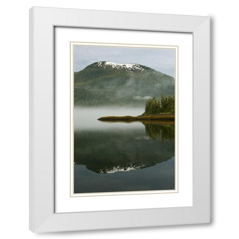 USA, Alaska Morning fog on lake White Modern Wood Framed Art Print with Double Matting by Rotenberg, Nancy