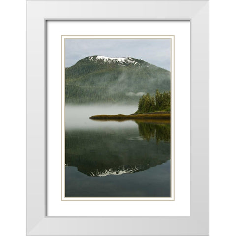 USA, Alaska Morning fog on lake White Modern Wood Framed Art Print with Double Matting by Rotenberg, Nancy