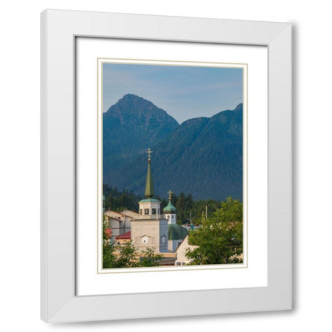 Alaska-Sitka St Michaels Russian Orthodox Cathedral in town  White Modern Wood Framed Art Print with Double Matting by Jaynes Gallery