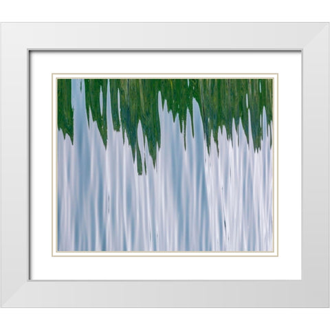 Alaska Abstract of water reflections in Gulf of Alaska  White Modern Wood Framed Art Print with Double Matting by Jaynes Gallery