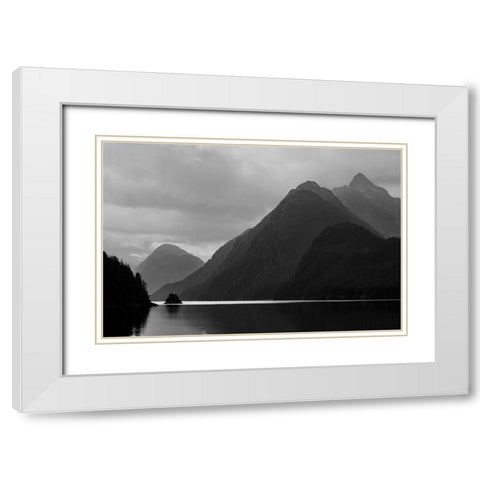 Alaska-Tongass National Forest BandW of stormy landscape on Lisianski Inlet  White Modern Wood Framed Art Print with Double Matting by Jaynes Gallery