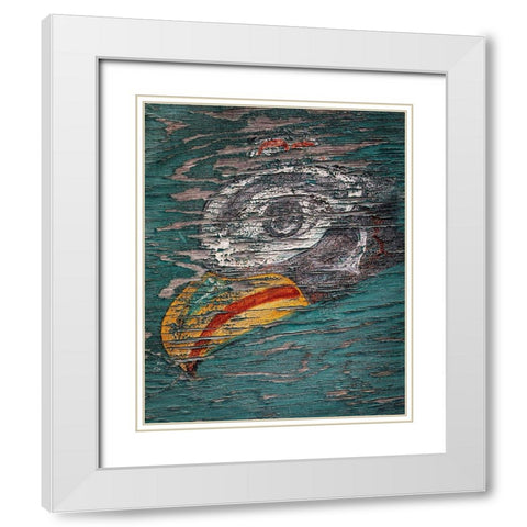 Alaska-Pelican Weathered painting of bird head  White Modern Wood Framed Art Print with Double Matting by Jaynes Gallery