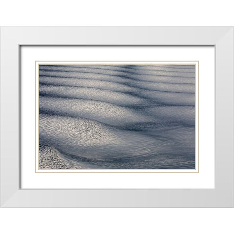 Alaska-Chatham Strait Boat wake in rippled water  White Modern Wood Framed Art Print with Double Matting by Jaynes Gallery
