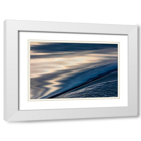 Alaska-Chatham Strait Boat wake in ocean  White Modern Wood Framed Art Print with Double Matting by Jaynes Gallery