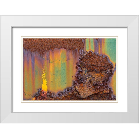 Alaska-Tongass National Forest Rusted metal from an abandoned gold mine  White Modern Wood Framed Art Print with Double Matting by Jaynes Gallery