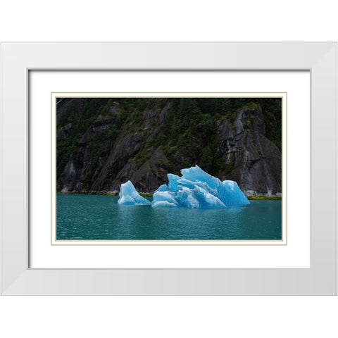 Usa-Alaska This perfect iceberg floats in the blue waters of Endicott Arm White Modern Wood Framed Art Print with Double Matting by Sederquist, Betty