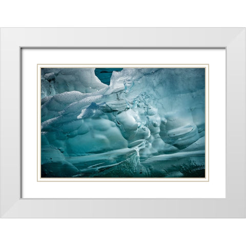 Iceberg textures. White Modern Wood Framed Art Print with Double Matting by Sederquist, Betty