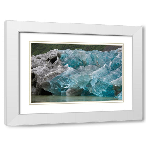 Icebergs in Endicott Arm have amazing patterns. White Modern Wood Framed Art Print with Double Matting by Sederquist, Betty