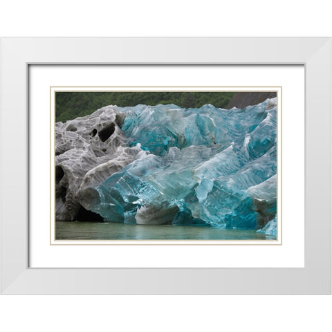 Icebergs in Endicott Arm have amazing patterns. White Modern Wood Framed Art Print with Double Matting by Sederquist, Betty