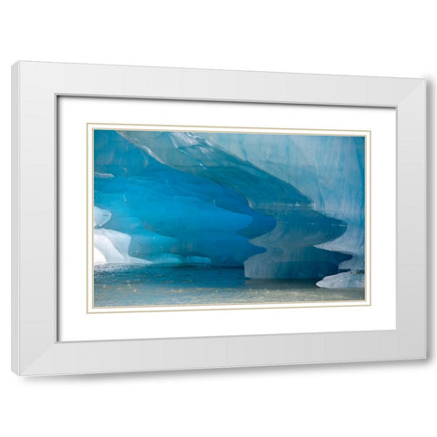 Melting patterns are amazing on this iceberg in Shakes Lake. White Modern Wood Framed Art Print with Double Matting by Sederquist, Betty