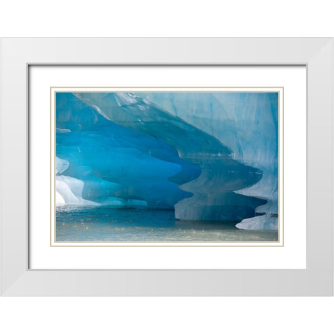 Melting patterns are amazing on this iceberg in Shakes Lake. White Modern Wood Framed Art Print with Double Matting by Sederquist, Betty
