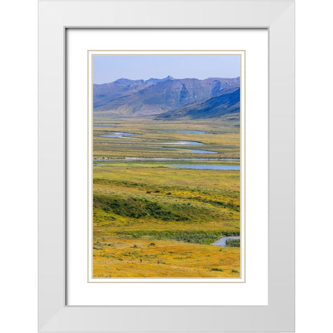 USA- Alaska- Gates of the Arctic National Park- Noatak River. Oxbow bends on the upper river. White Modern Wood Framed Art Print with Double Matting by Norrsell, Fredrik