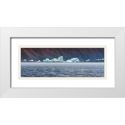 Kenai Peninsula- icebergs dotting the landscape White Modern Wood Framed Art Print with Double Matting by Muir, Janet