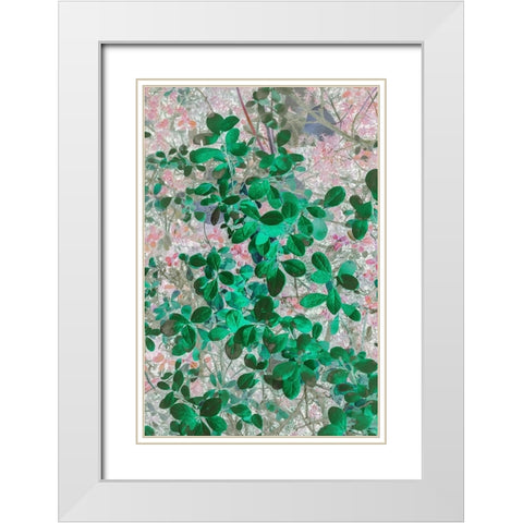 Alaska- Denali National Park. Artistic rendering of leaves. White Modern Wood Framed Art Print with Double Matting by Muir, Janet