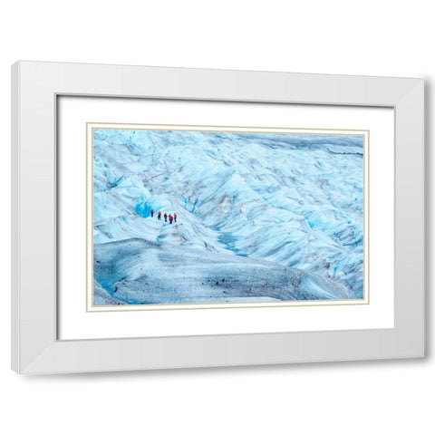 Trekking-Mendenhall Glacier-Juneau-Alaska-USA White Modern Wood Framed Art Print with Double Matting by Engelbrecht, Jim