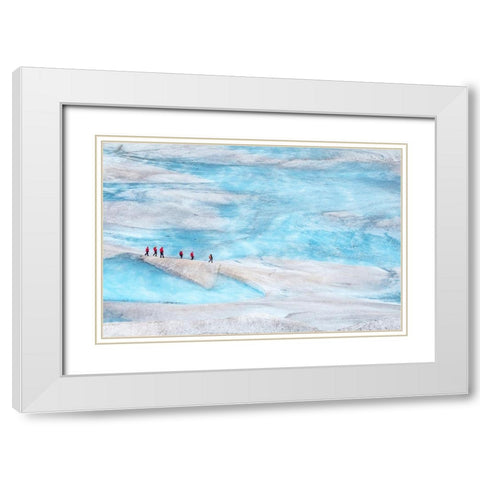 Trekking-Mendenhall Glacier-Juneau-Alaska-USA White Modern Wood Framed Art Print with Double Matting by Engelbrecht, Jim
