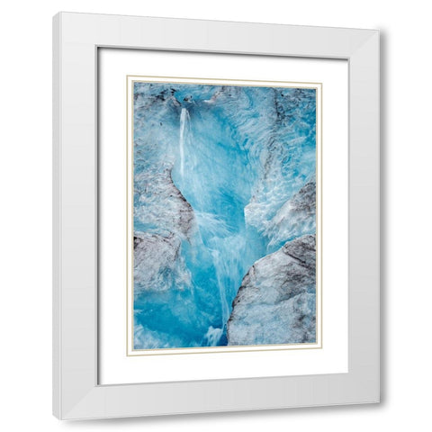 Ice melt-Mendenhall Glacier-Juneau-Alaska-USA White Modern Wood Framed Art Print with Double Matting by Engelbrecht, Jim