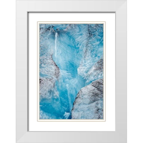 Ice melt-Mendenhall Glacier-Juneau-Alaska-USA White Modern Wood Framed Art Print with Double Matting by Engelbrecht, Jim