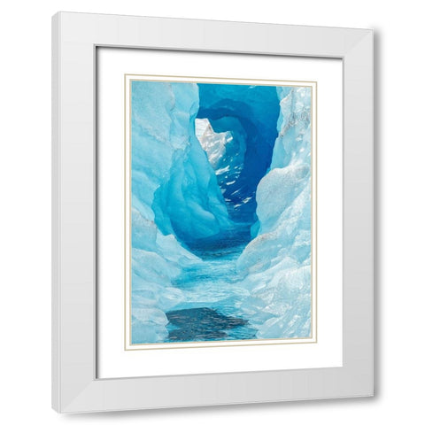 Glacial tube-Mendenhall Glacier-Juneau-Alaska-USA White Modern Wood Framed Art Print with Double Matting by Engelbrecht, Jim