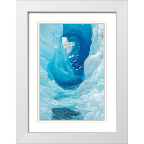 Glacial tube-Mendenhall Glacier-Juneau-Alaska-USA White Modern Wood Framed Art Print with Double Matting by Engelbrecht, Jim