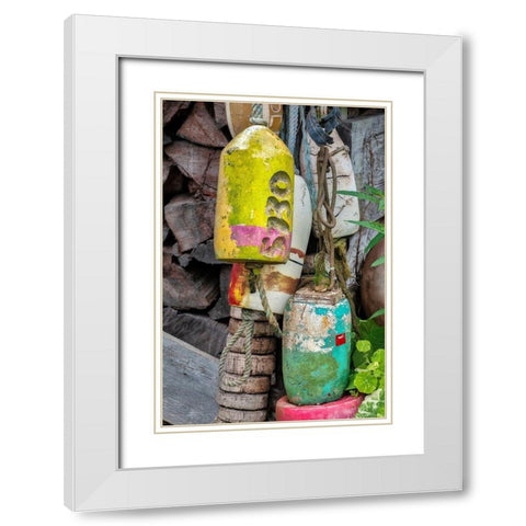 Antique buoy White Modern Wood Framed Art Print with Double Matting by Engelbrecht, Jim