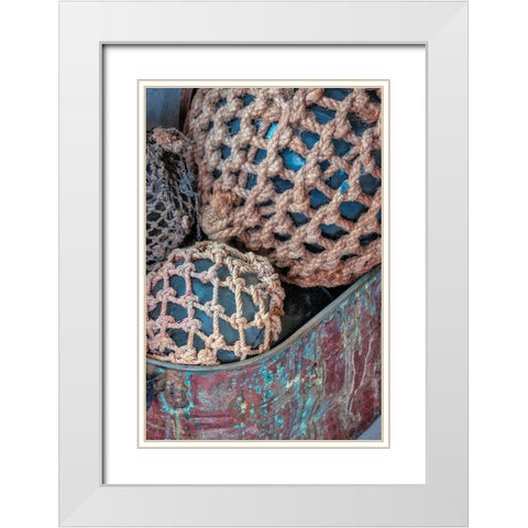 Antique Japanese glass floats-Wrangell-Alaska-USA White Modern Wood Framed Art Print with Double Matting by Engelbrecht, Jim