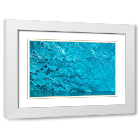 Glacial ice-iceberg-LeConte Bay-Alaska-USA White Modern Wood Framed Art Print with Double Matting by Engelbrecht, Jim