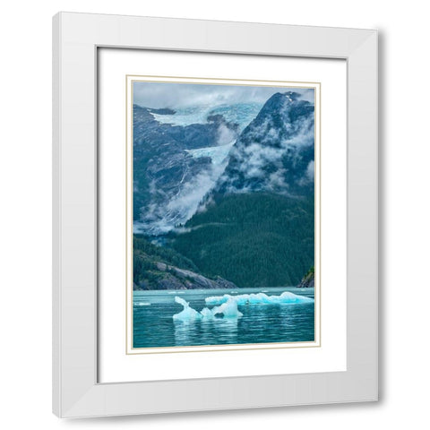Glacial ice-iceberg-LeConte Bay-Petersburg-Alaska-USA White Modern Wood Framed Art Print with Double Matting by Engelbrecht, Jim