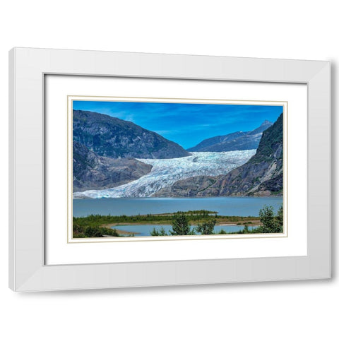 Mendenhall Glacier and lake-Juneau-Alaska-USA White Modern Wood Framed Art Print with Double Matting by Engelbrecht, Jim
