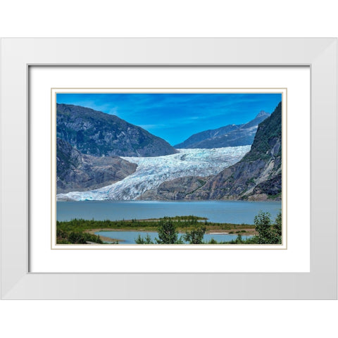 Mendenhall Glacier and lake-Juneau-Alaska-USA White Modern Wood Framed Art Print with Double Matting by Engelbrecht, Jim