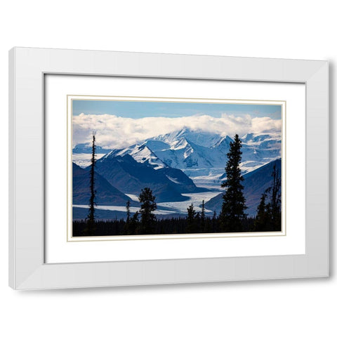 Glenn Highway-Knik Glacier-Chugach mountains-Alaska-USA White Modern Wood Framed Art Print with Double Matting by Sienda, Jolly
