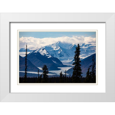 Glenn Highway-Knik Glacier-Chugach mountains-Alaska-USA White Modern Wood Framed Art Print with Double Matting by Sienda, Jolly