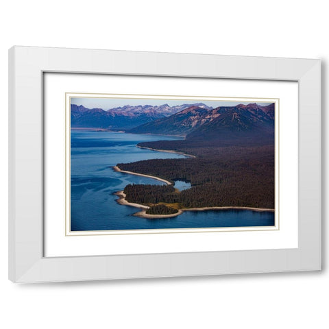 Lake Clark National Park and Preserve-Kachemak Bay-Alaska-aerial landscape and mountains White Modern Wood Framed Art Print with Double Matting by Sienda, Jolly