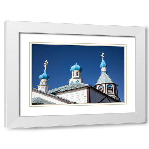 Russian Church-Holy Assumption or the Virgin Mary-Kenai Peninsula-Alaska White Modern Wood Framed Art Print with Double Matting by Sienda, Jolly
