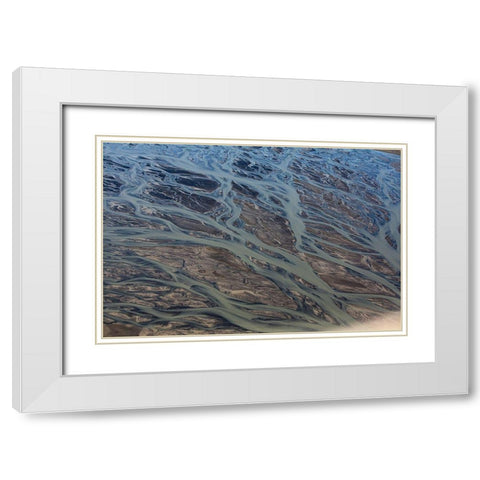 Alaska-mudflat White Modern Wood Framed Art Print with Double Matting by Sienda, Jolly