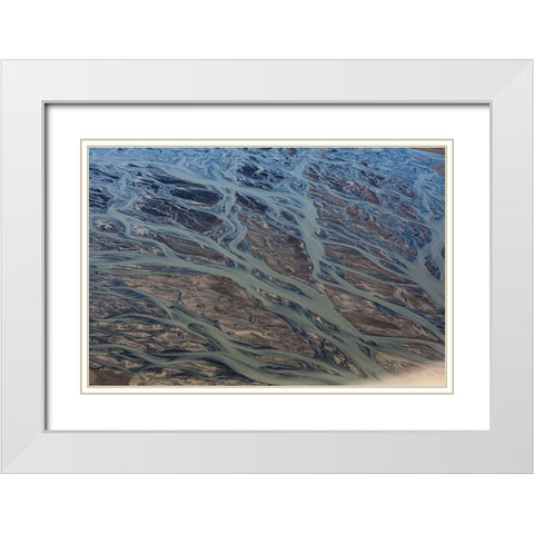 Alaska-mudflat White Modern Wood Framed Art Print with Double Matting by Sienda, Jolly