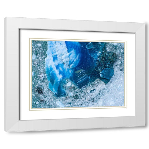 Alaska shattered icebergs floating near calving face of LeConte Glacier east of Petersburg White Modern Wood Framed Art Print with Double Matting by Souders, Paul