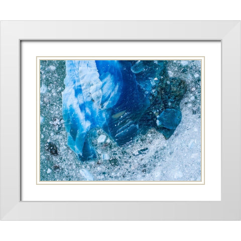 Alaska shattered icebergs floating near calving face of LeConte Glacier east of Petersburg White Modern Wood Framed Art Print with Double Matting by Souders, Paul