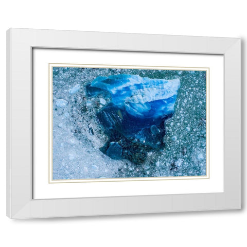 Alaska shattered icebergs floating near calving face of LeConte Glacier east of Petersburg White Modern Wood Framed Art Print with Double Matting by Souders, Paul