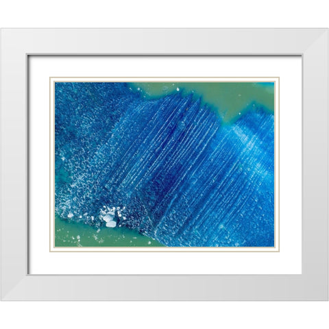 Alaska-Tracy Arm-Fords Terror Wilderness floating iceberg calved from South Sawyer Glacier White Modern Wood Framed Art Print with Double Matting by Souders, Paul