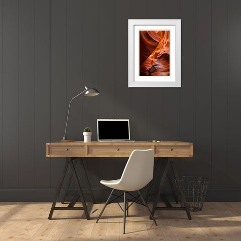 Arizona-Page-Antelope Canyon Navajo Tribal Park-Lower Antelope Canyon White Modern Wood Framed Art Print with Double Matting by Collins, Ann